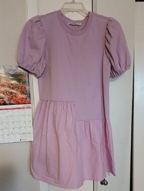 2.7 AUGUST APPAREL Lilac Puff-Sleeve Tiered Dress